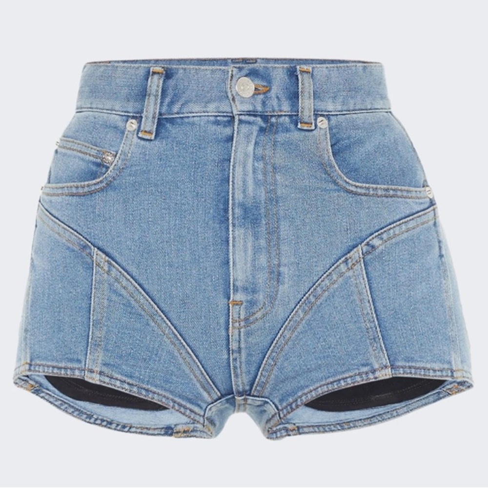 Mugler Jean shorts, blue/black